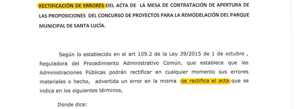 rectificacion acta