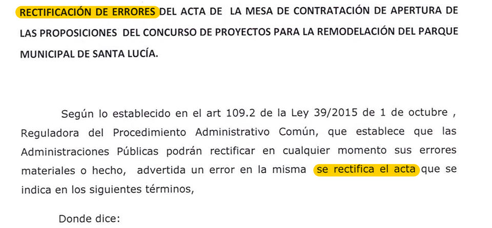 rectificacion acta